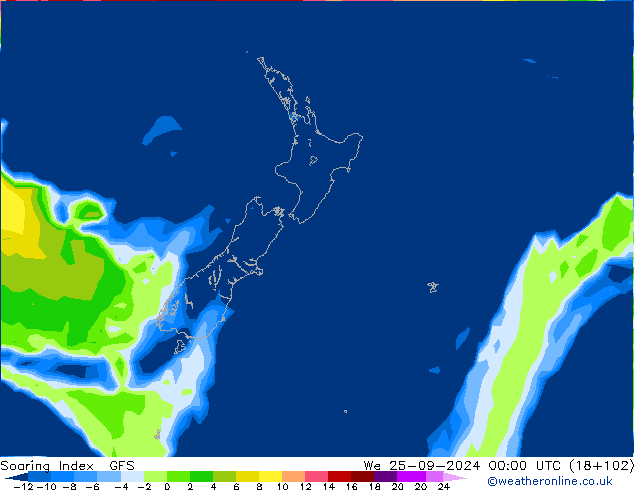 Soaring Index GFS śro. 25.09.2024 00 UTC