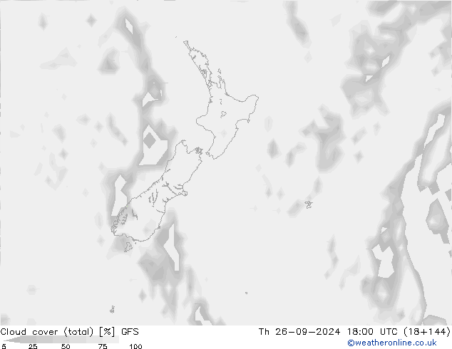 Bewolking (Totaal) GFS do 26.09.2024 18 UTC