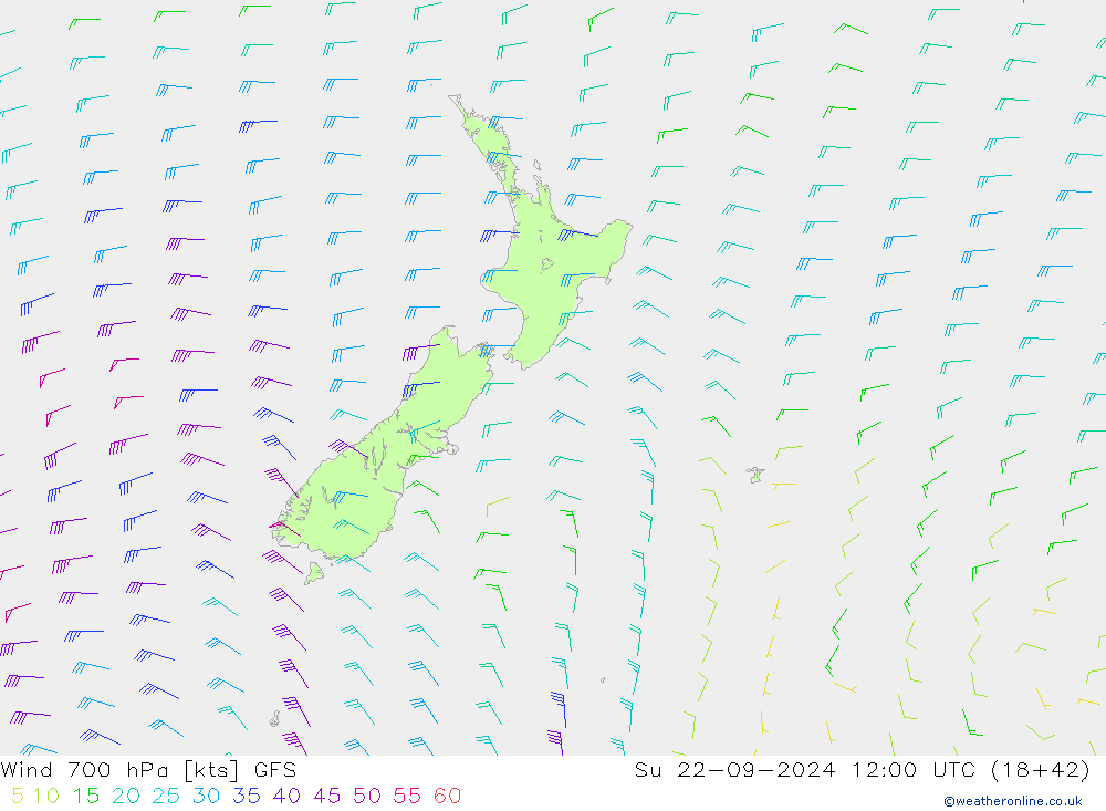 Vento 700 hPa GFS Dom 22.09.2024 12 UTC