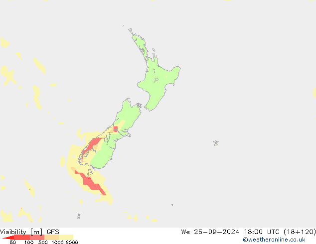 Visibilità GFS mer 25.09.2024 18 UTC