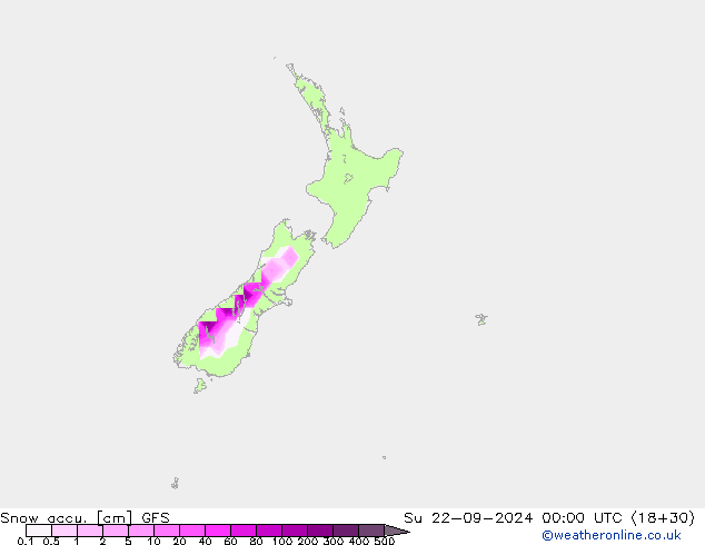 Totale sneeuw GFS zo 22.09.2024 00 UTC