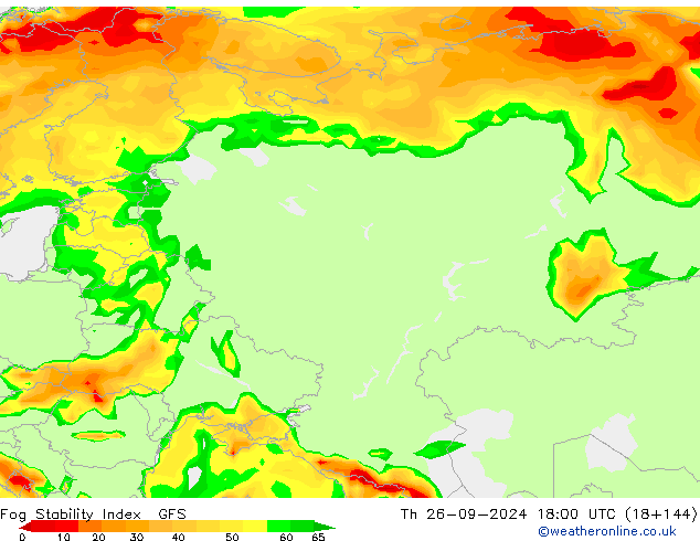 Fog Stability Index GFS do 26.09.2024 18 UTC