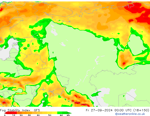 Fog Stability Index GFS Cu 27.09.2024 00 UTC