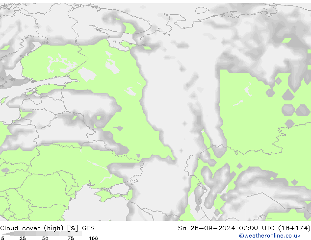 облака (средний) GFS сб 28.09.2024 00 UTC