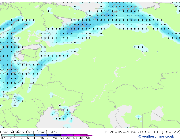 Z500/Rain (+SLP)/Z850 GFS  26.09.2024 06 UTC