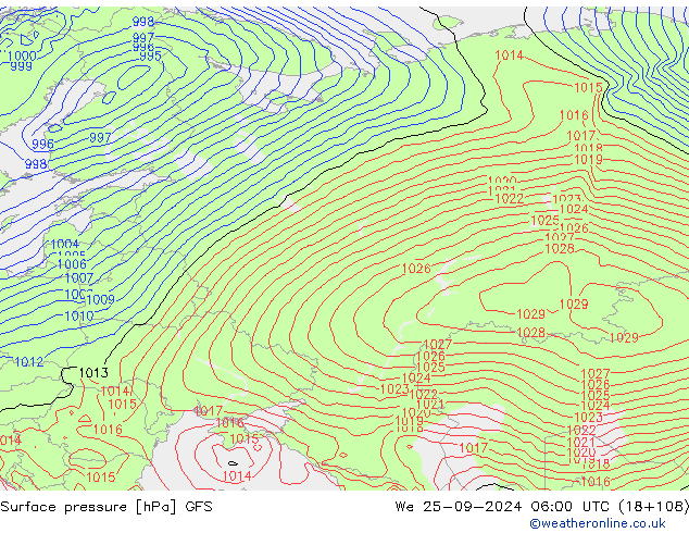 GFS: We 25.09.2024 06 UTC