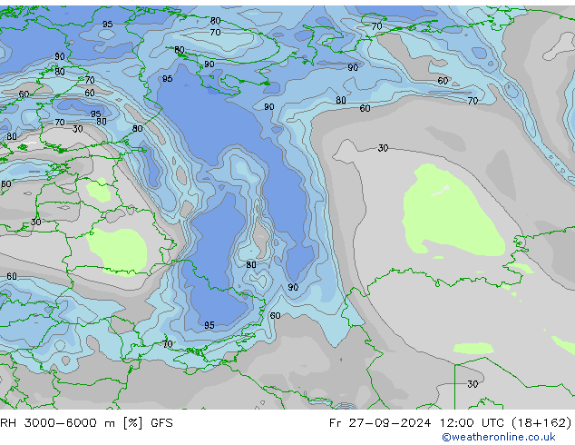 RH 3000-6000 m GFS пт 27.09.2024 12 UTC