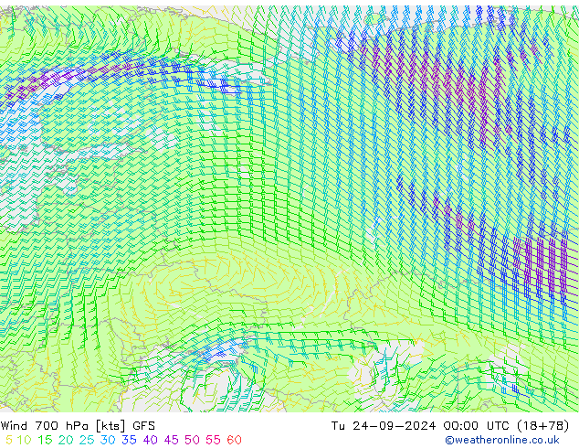  700 hPa GFS  24.09.2024 00 UTC