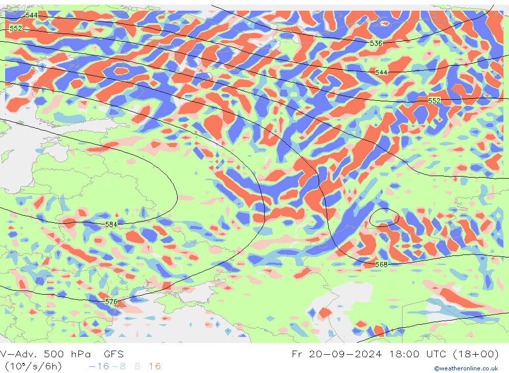 V-Adv. 500 hPa GFS Fr 20.09.2024 18 UTC