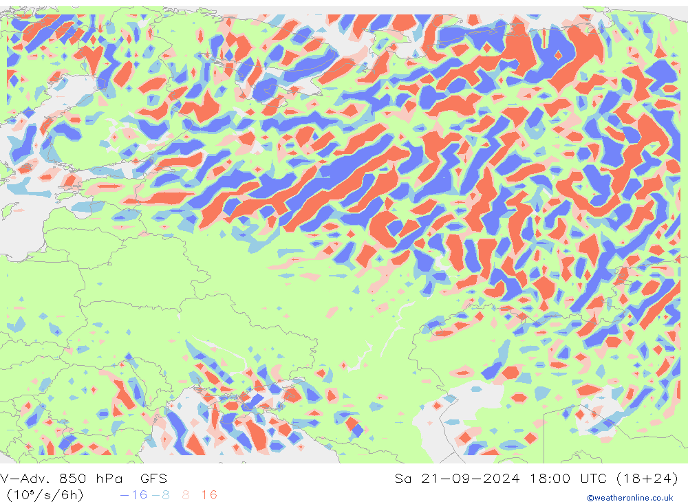 V-Adv. 850 hPa GFS Sa 21.09.2024 18 UTC