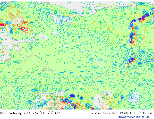 Vert. Velocity 700 hPa GFS pon. 23.09.2024 09 UTC