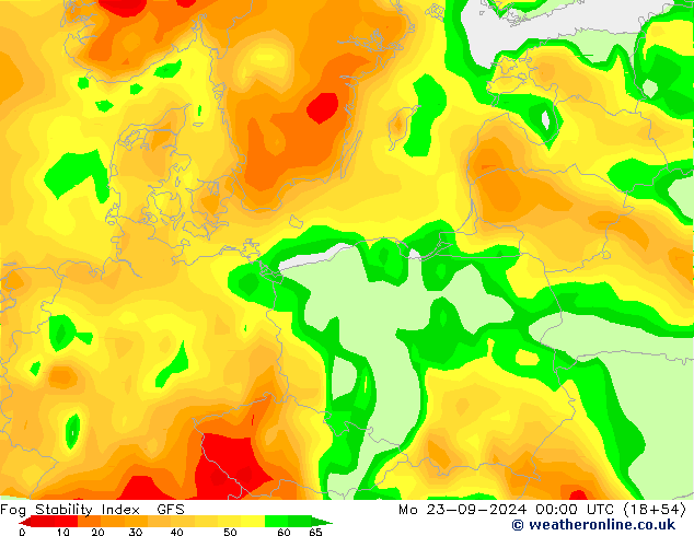 Fog Stability Index GFS Po 23.09.2024 00 UTC