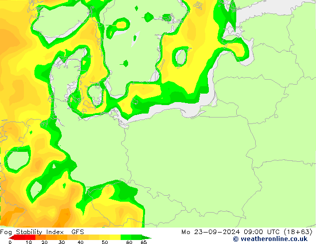 Fog Stability Index GFS Mo 23.09.2024 09 UTC