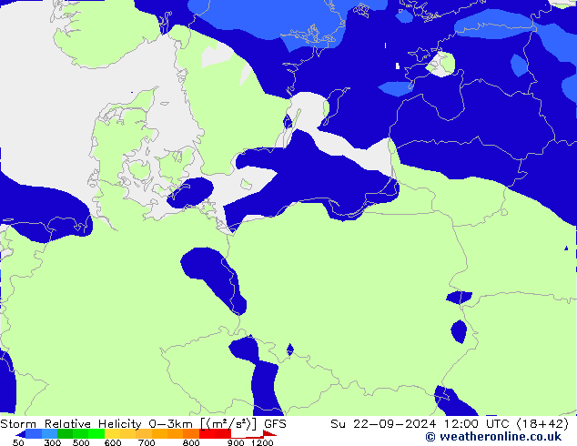 Storm Relative Helicity GFS dim 22.09.2024 12 UTC