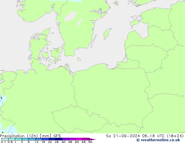 Precipitation (12h) GFS So 21.09.2024 18 UTC