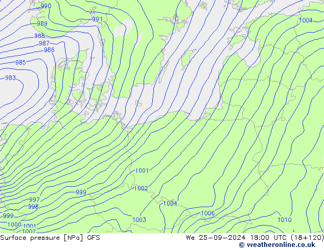 GFS: Çar 25.09.2024 18 UTC