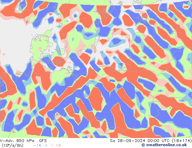 V-Adv. 850 hPa GFS sab 28.09.2024 00 UTC