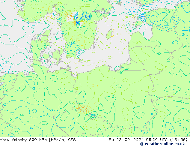 Vert. Velocity 500 гПа GFS Вс 22.09.2024 06 UTC