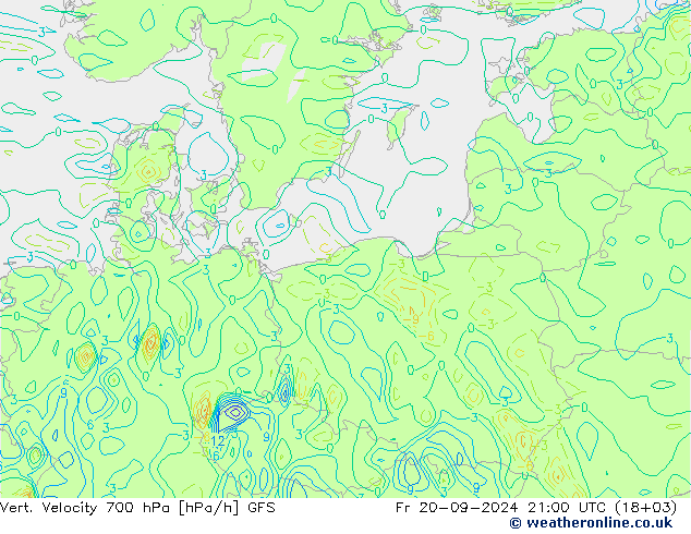 Vert. Velocity 700 hPa GFS Fr 20.09.2024 21 UTC