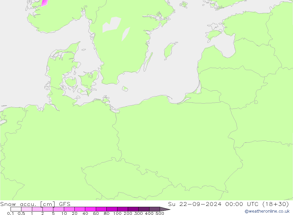 Snow accu. GFS Su 22.09.2024 00 UTC