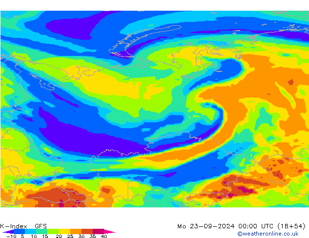 K-Index GFS Po 23.09.2024 00 UTC