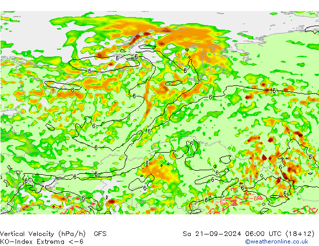 Convection-Index GFS sáb 21.09.2024 06 UTC