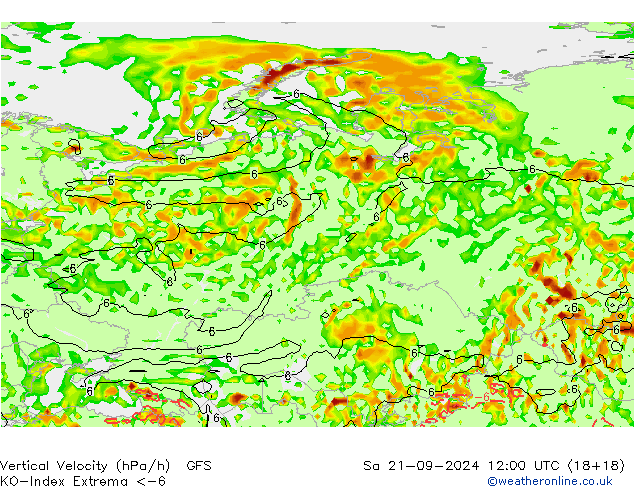 Convection-Index GFS сб 21.09.2024 12 UTC