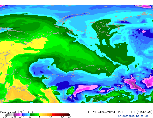 Dauwpunt GFS do 26.09.2024 12 UTC