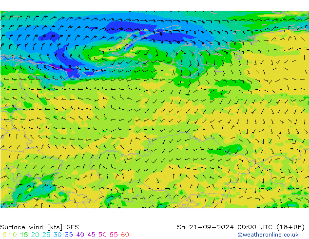 Prec 6h/Wind 10m/950 GFS Sa 21.09.2024 00 UTC