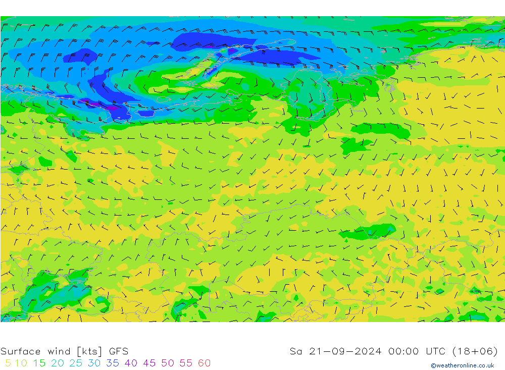 Prec 6h/Wind 10m/950 GFS Sa 21.09.2024 00 UTC