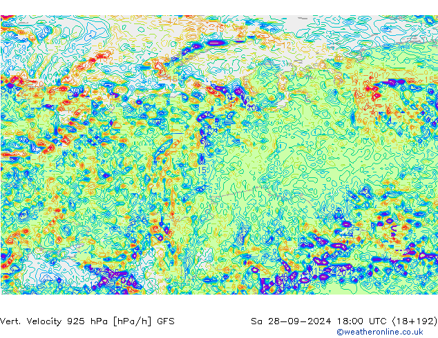 Vert. Velocity 925 hPa GFS Sa 28.09.2024 18 UTC