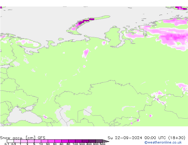 Snow accu. GFS Su 22.09.2024 00 UTC