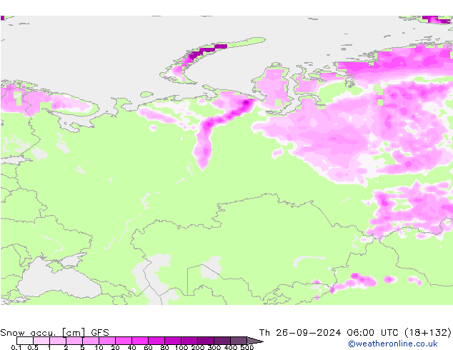 Snow accu. GFS Th 26.09.2024 06 UTC