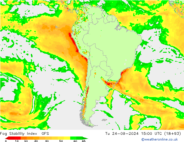 Fog Stability Index GFS mar 24.09.2024 15 UTC