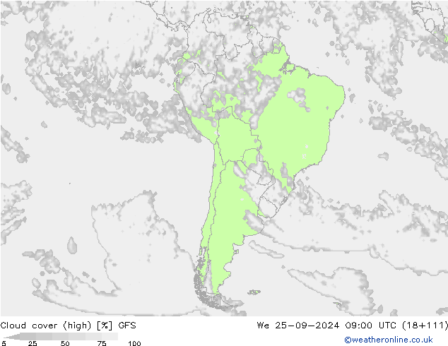 nuvens (high) GFS Qua 25.09.2024 09 UTC