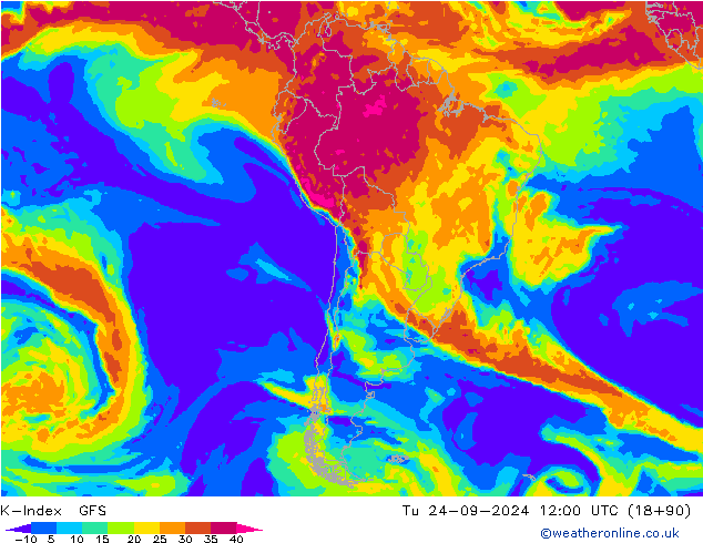 K-Index GFS вт 24.09.2024 12 UTC