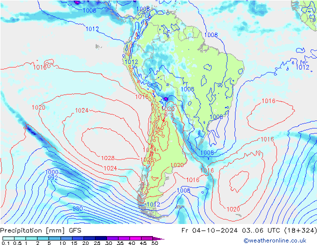 Precipitation GFS Fr 04.10.2024 06 UTC