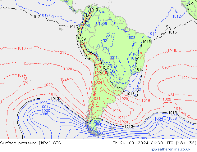 Surface pressure GFS September 2024