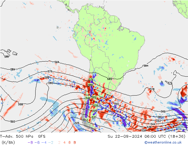 T-Adv. 500 hPa GFS nie. 22.09.2024 06 UTC