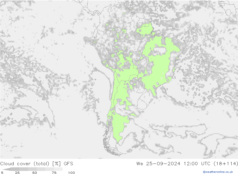 Wolken (gesamt) GFS Mi 25.09.2024 12 UTC