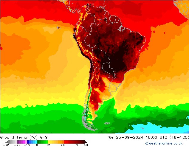 Ground Temp GFS We 25.09.2024 18 UTC