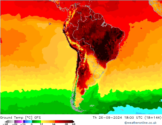 temp. mín./solo GFS Qui 26.09.2024 18 UTC