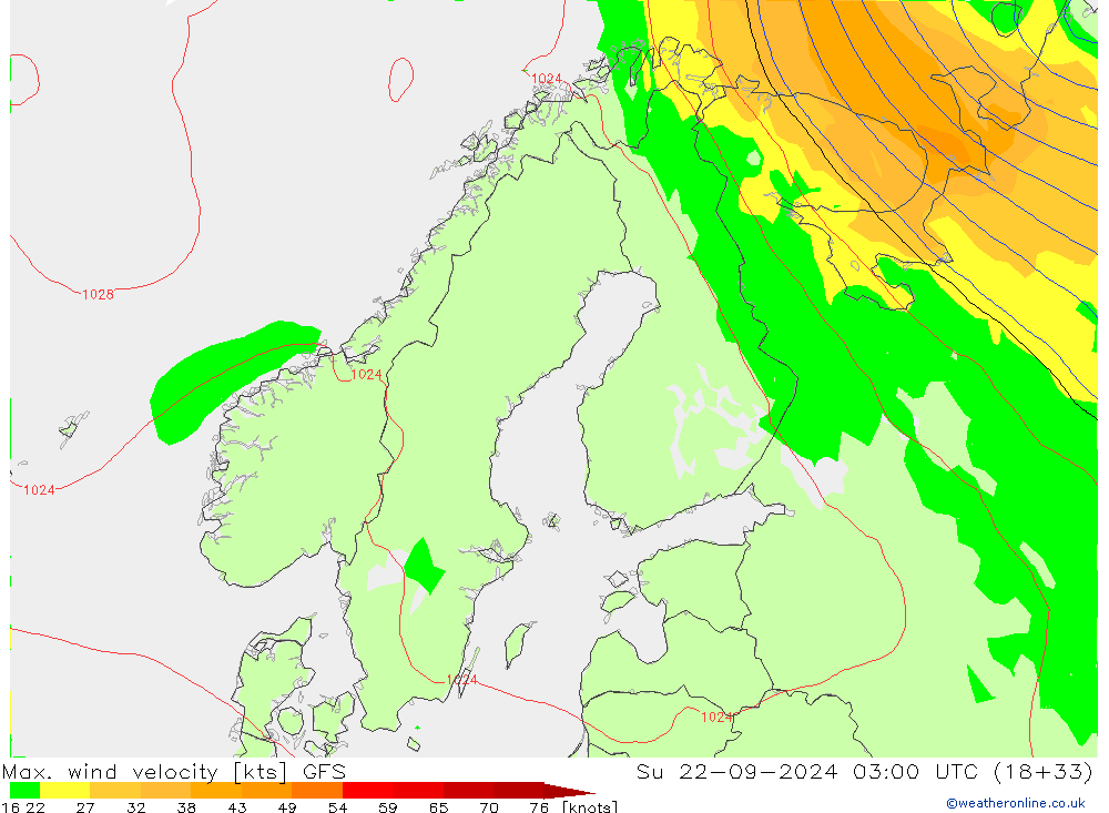 Max. wind velocity GFS Su 22.09.2024 03 UTC