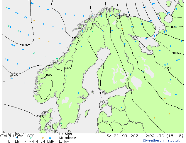 Cloud layer GFS  21.09.2024 12 UTC