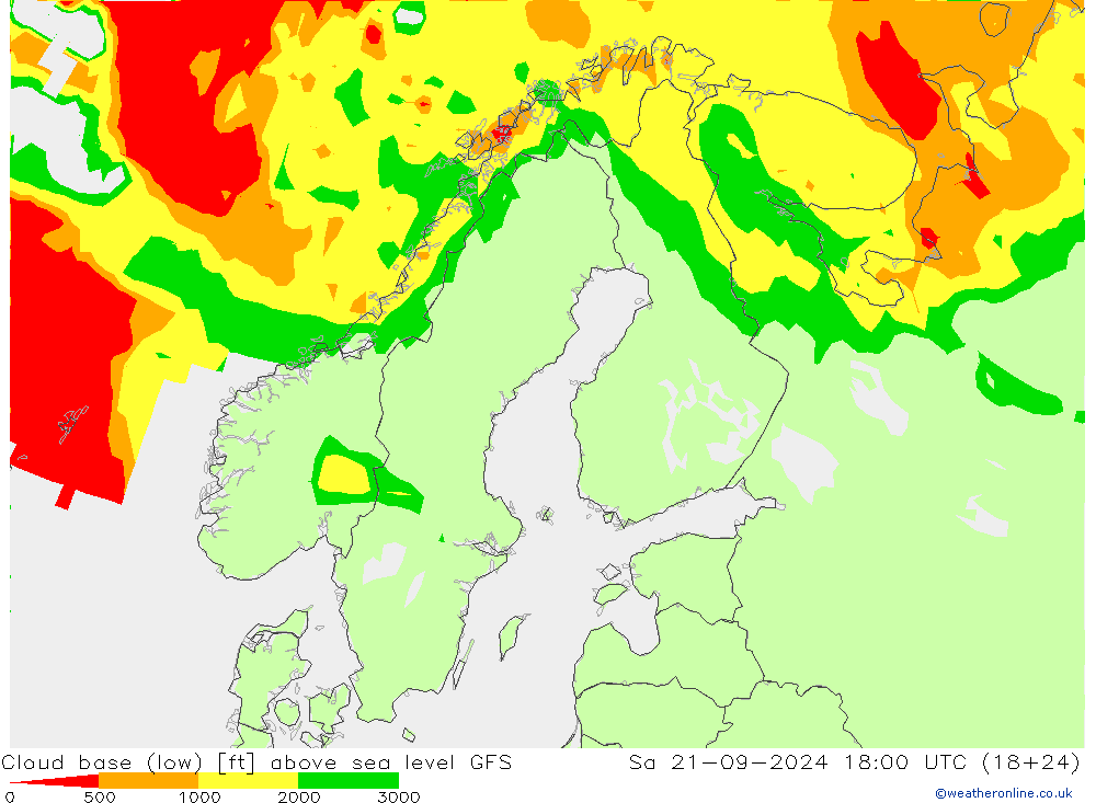 Cloud base (low) GFS Sa 21.09.2024 18 UTC