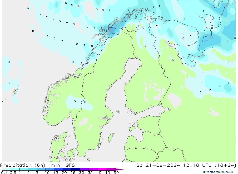 Z500/Yağmur (+YB)/Z850 GFS Cts 21.09.2024 18 UTC