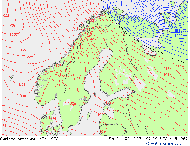 Bodendruck GFS Sa 21.09.2024 00 UTC