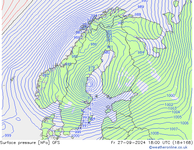 GFS: vie 27.09.2024 18 UTC