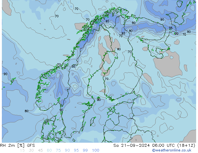 RH 2m GFS Sa 21.09.2024 06 UTC