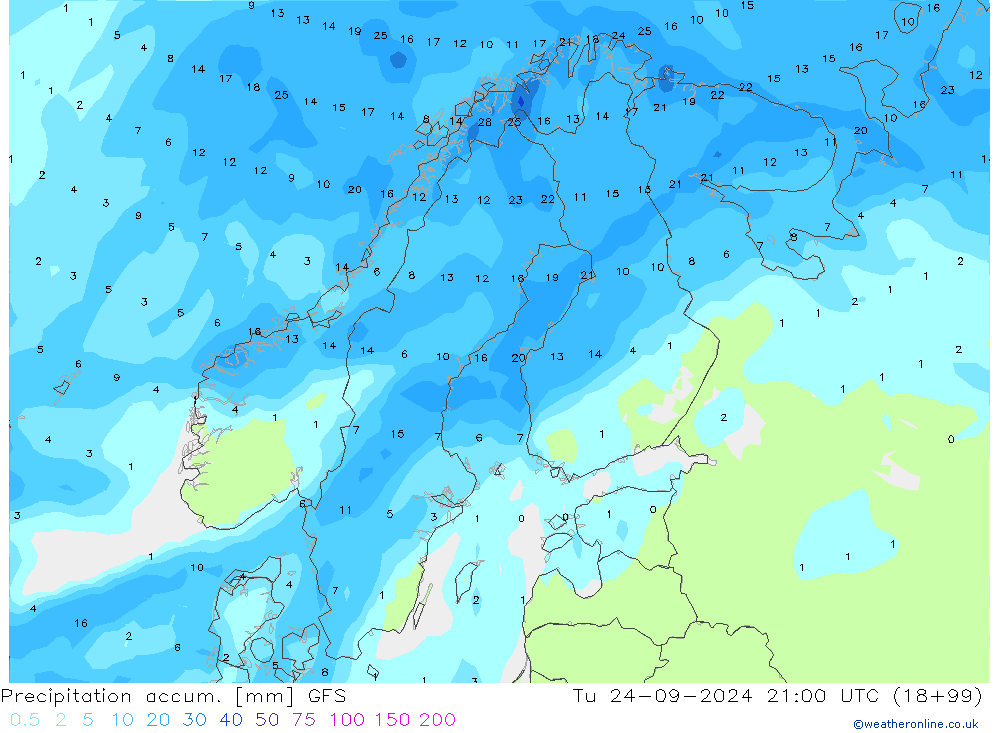 Precipitation accum. GFS Ter 24.09.2024 21 UTC